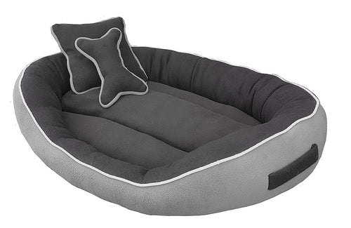 Cama reversible para mascotas – Gris y negro